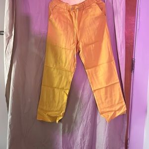 Canary color linen pants size small